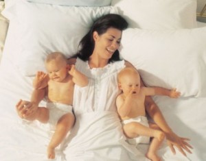 Mother with twins