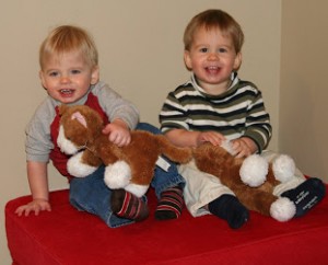 Twin Boys climbing